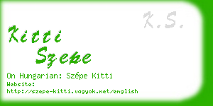 kitti szepe business card